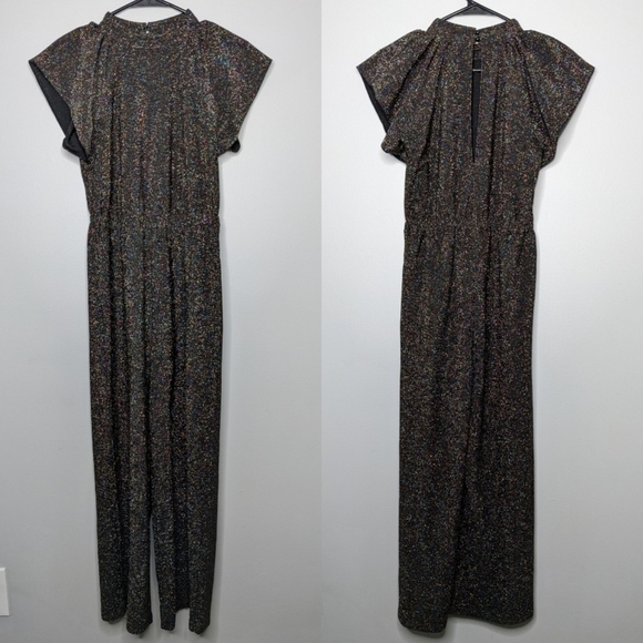 Nine West black colorful sparkle jumpsuit XS - Picture 1 of 10